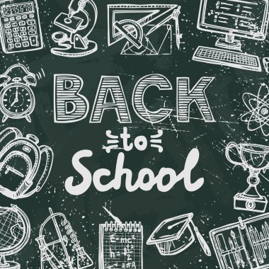 geri okul blackboard poster
