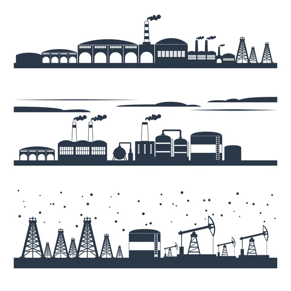 Banderas de horizonte de ciudad industrial — Vector de stock