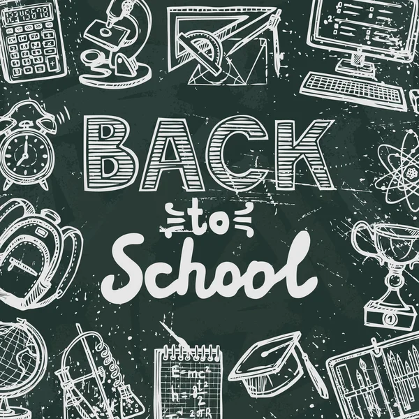 Terug naar school schoolbord poster — Stockvector