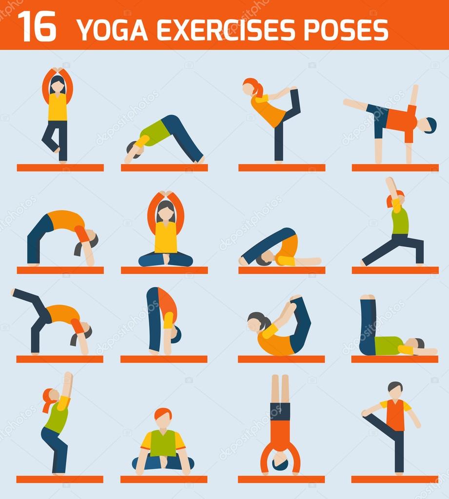 Yoga exercises icons