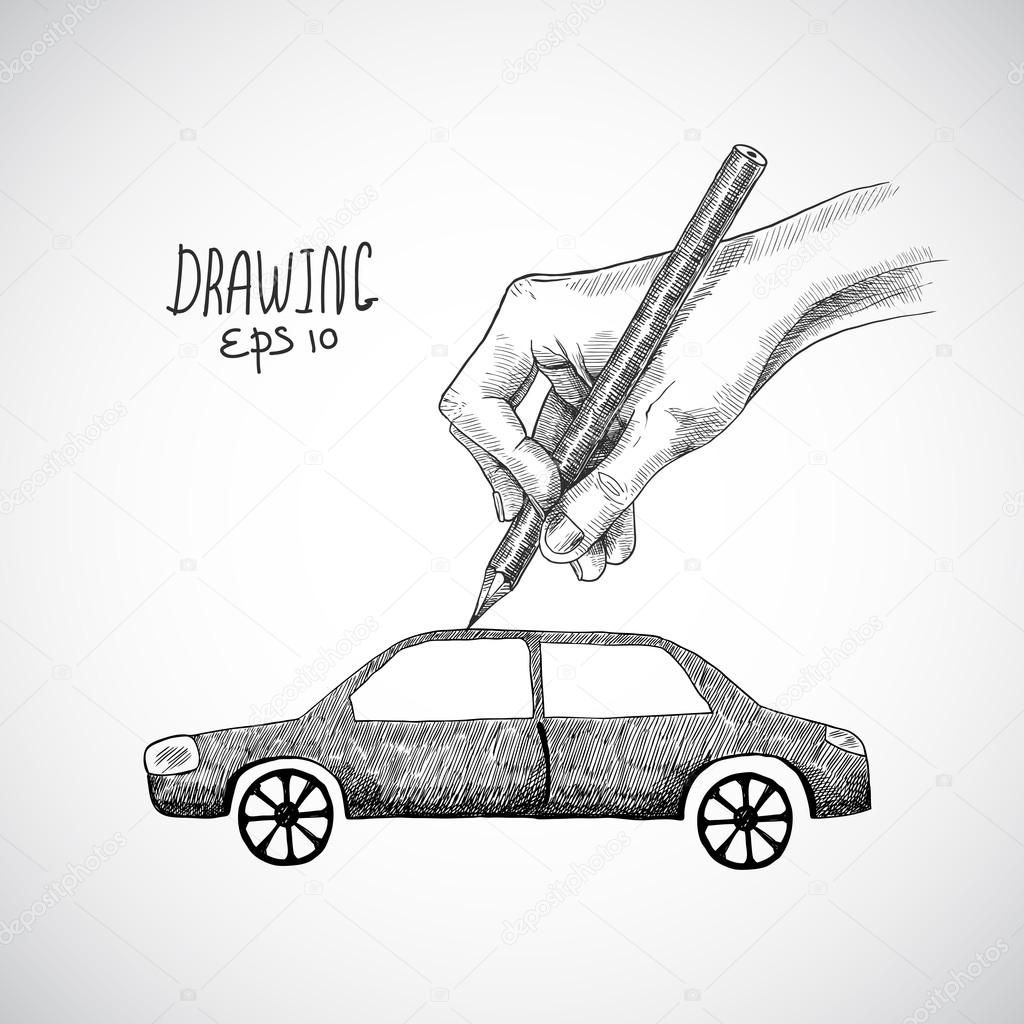 Hand drawing car