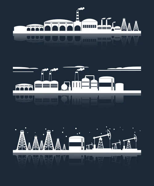 Industriële stad skyline banners — Stockvector