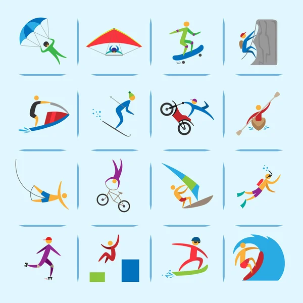 Icônes de sports extrêmes — Image vectorielle