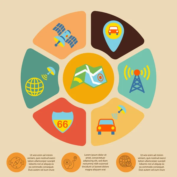 Infografías de navegación móvil — Archivo Imágenes Vectoriales