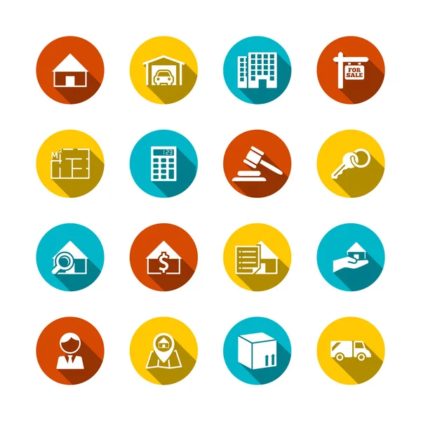 Real Estate Flat Icons — Stock Vector