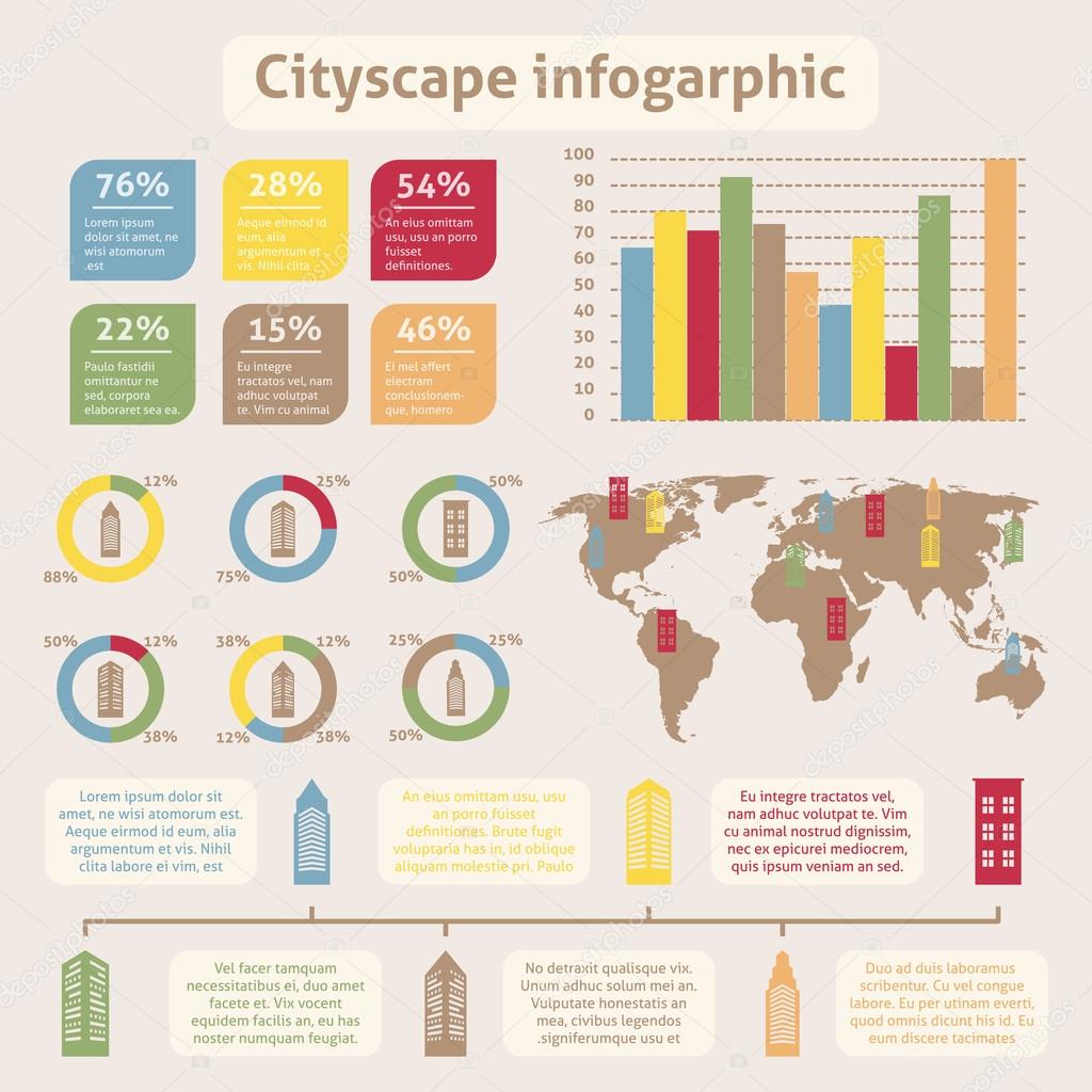 Cityscape icons infographic