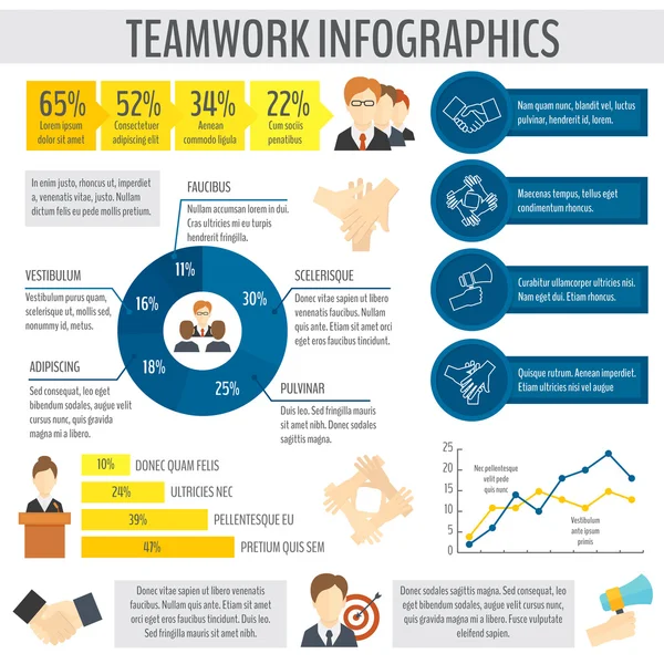 Teamwerk zakelijke infographic — Stockvector