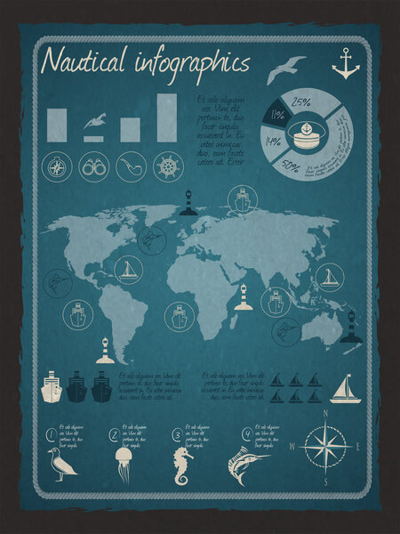 Nautical infographic set