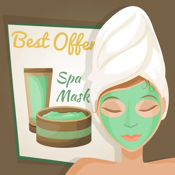 Frau in Wellness-Maske — Stockvektor