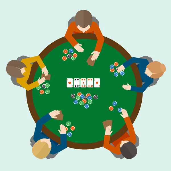 Poker game people — Stock Vector