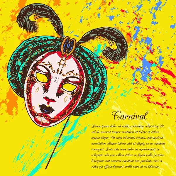 Máscara de carnaval veneziana — Vetor de Stock