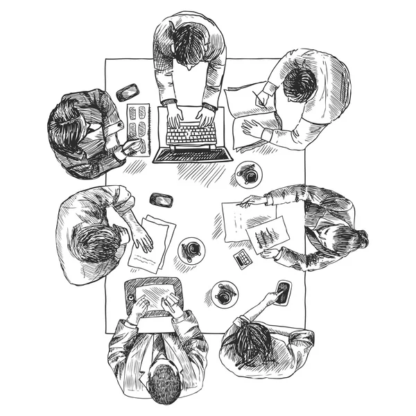 Reunión de negocios vista superior — Archivo Imágenes Vectoriales