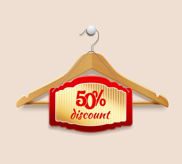 Descuento percha ropa — Vector de stock