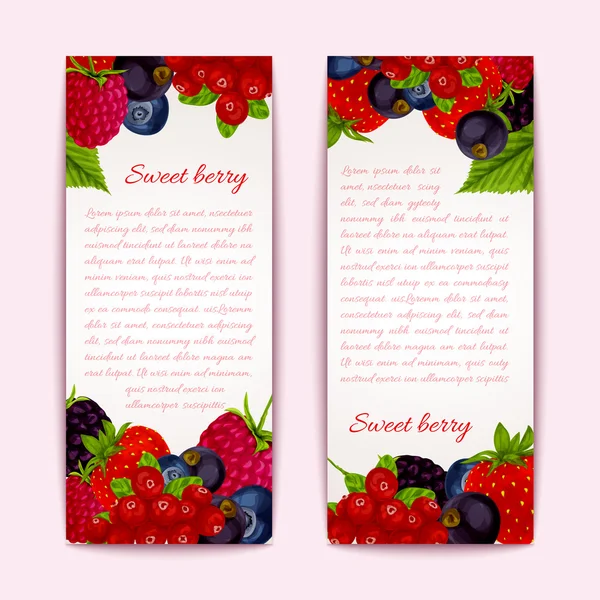 Berries banners vertical — Stock Vector