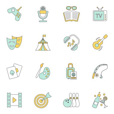 eğlenceleri simgeler düz