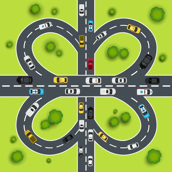 Karayolu trafik çizim — Stok Vektör