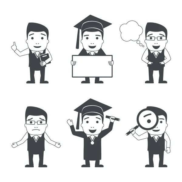 Education characters set — Stock Vector