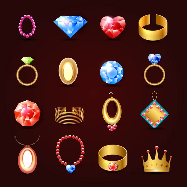 Juego de iconos de joyas — Archivo Imágenes Vectoriales