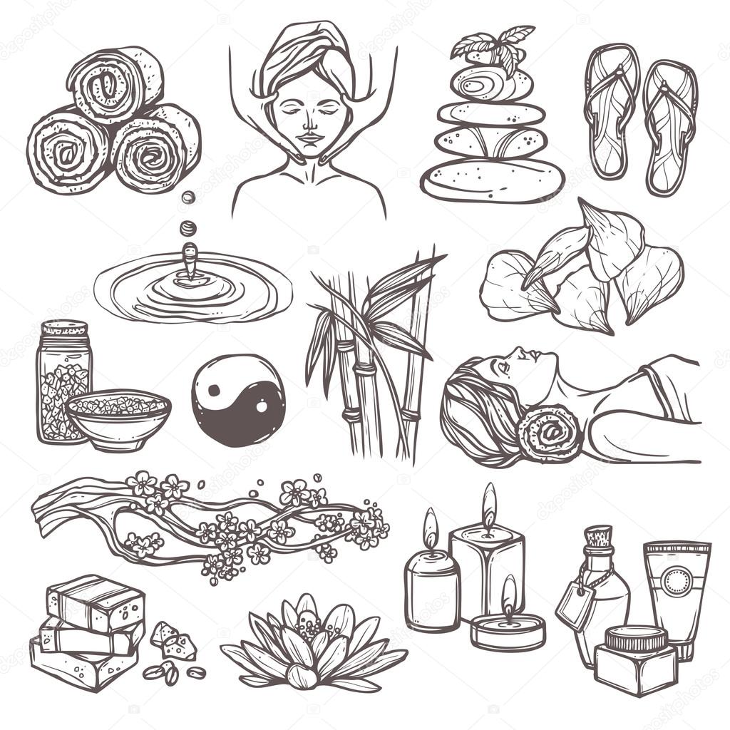 Spa sketch icons