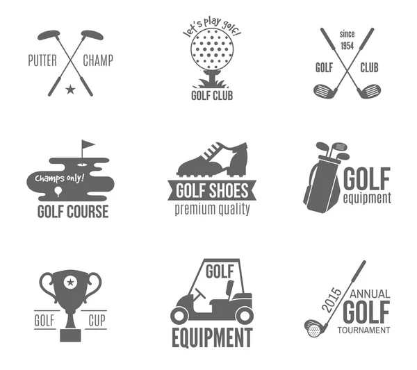 Juego de etiquetas de golf — Vector de stock