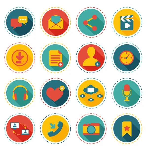 Iconen van sociale netwerken — Stockvector