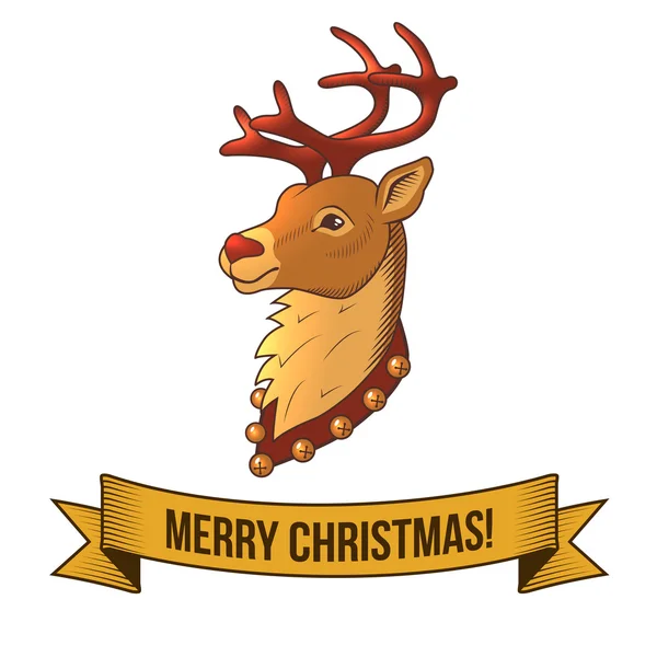 Karácsonyi szarvas ikon — Stock Vector