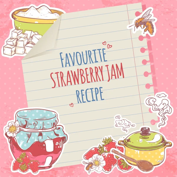Strawberry jam poster — Stock Vector