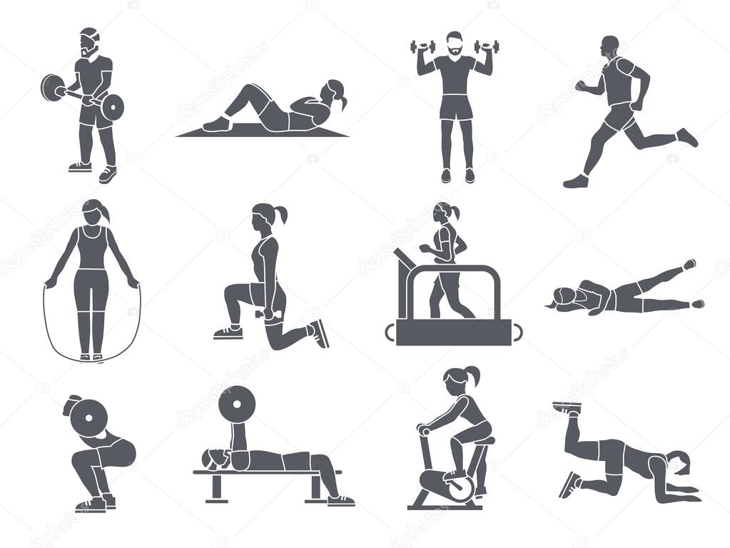 Gym Sport Exercises Icons