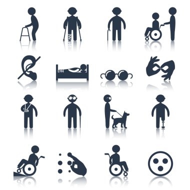 Icons set siyah devre dışı