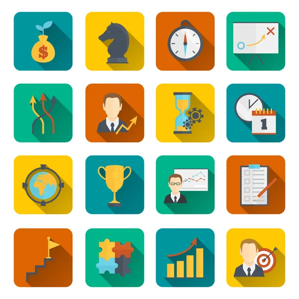 Business strategy planning icon flat — Stock Vector