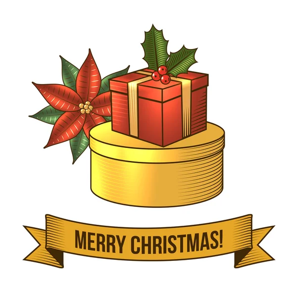 Christmas gift box icon — Stock Vector