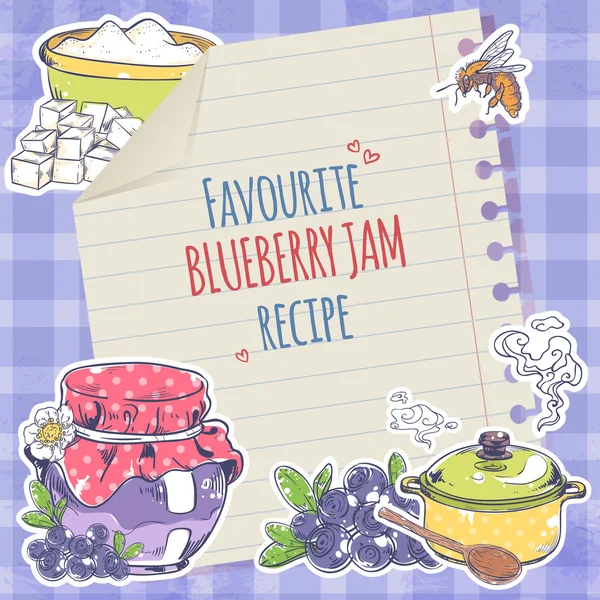 Blueberry jam plakat — Wektor stockowy