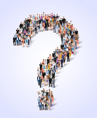Group of people question poster clipart
