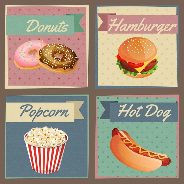 Fast-food menukaarten — Stockvector