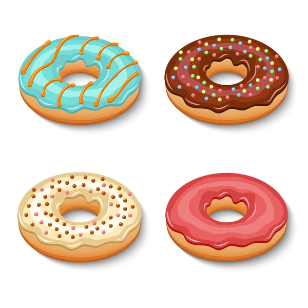 Set de postres de rosquilla — Vector de stock