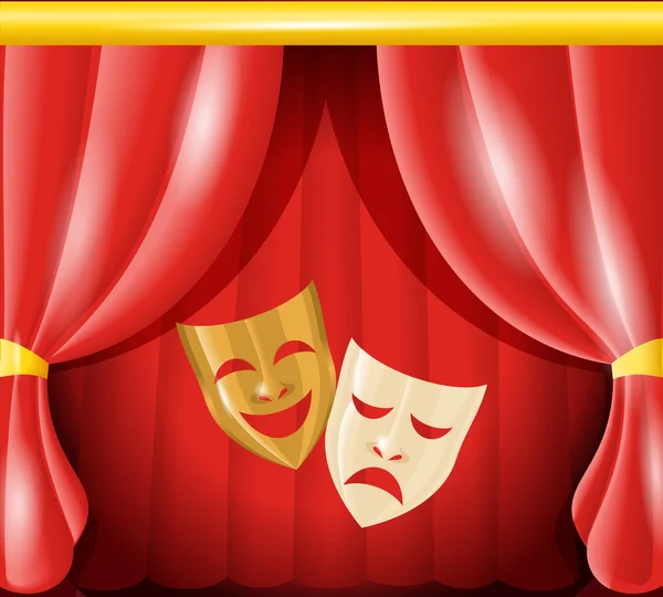Theater maskers achtergrond — Stockvector