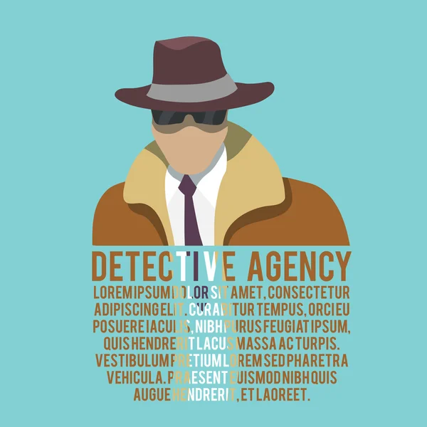 Cartaz de silhueta detective — Vetor de Stock