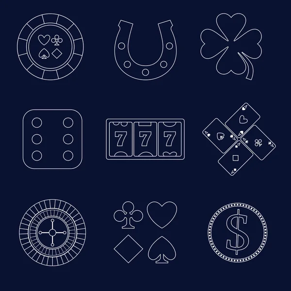 Elementos de diseño del esquema de Casino — Vector de stock