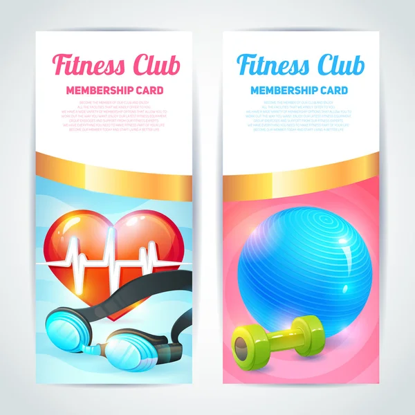 Fitness club card design — Stock Vector
