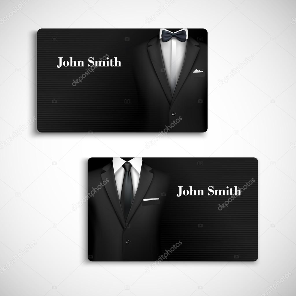 Businessman suit card set