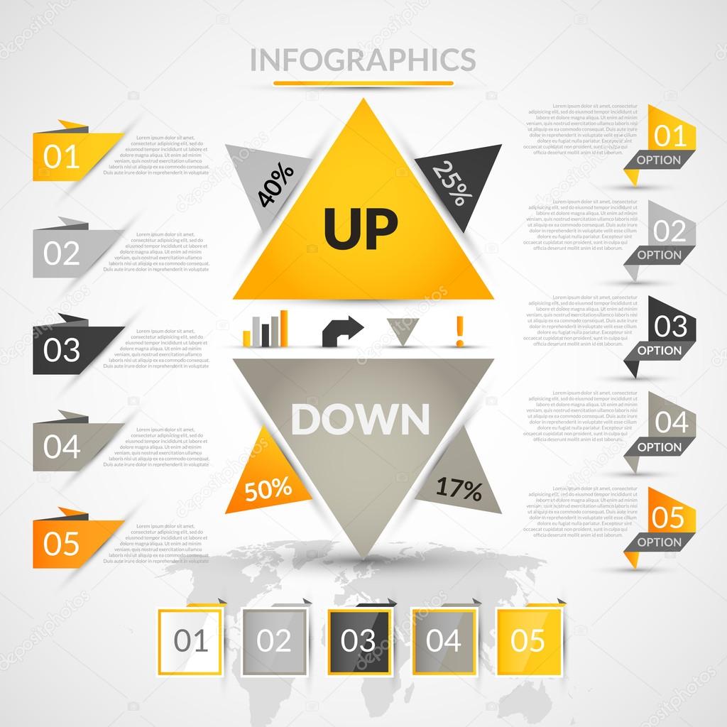 Origami infographic elements