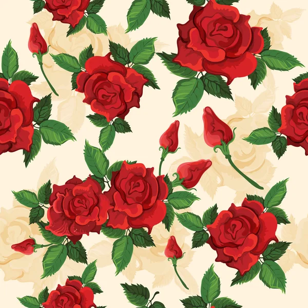 Roses seamless pattern — Stock Vector