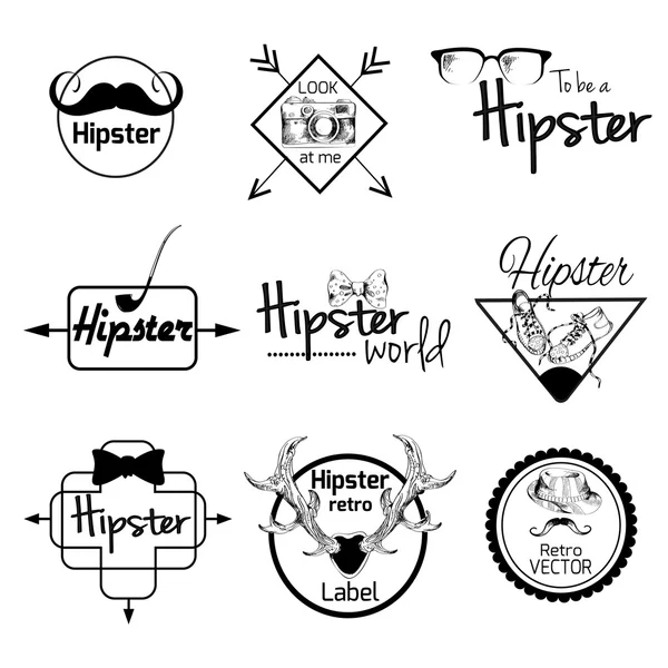 Hipster label set — Stock Vector