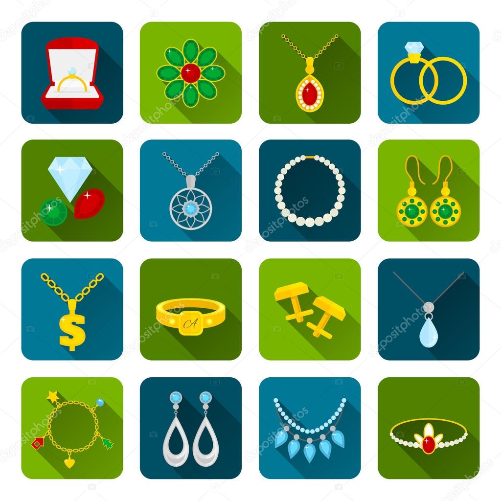 Jewelry icon set