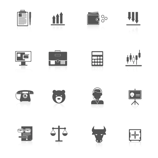 Finance exchange icons black — Stock Vector