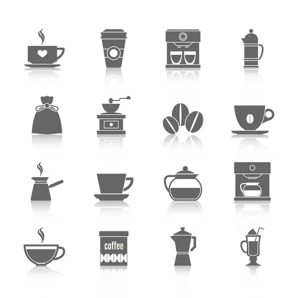 Icônes café noir — Image vectorielle
