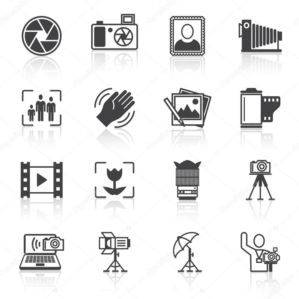 Photography icons black