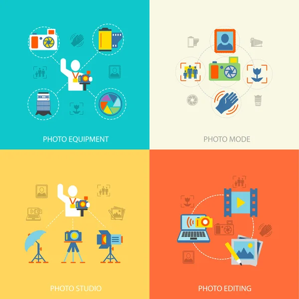 Photography icons flat Royalty Free Stock Vectors
