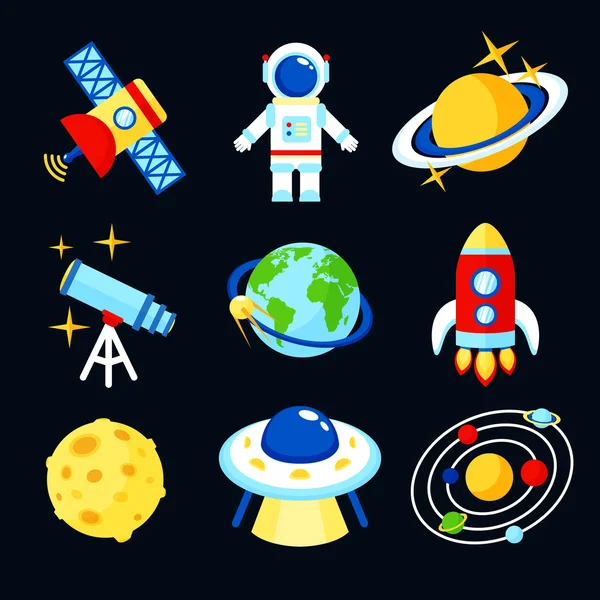 Space icons set — Stock Vector