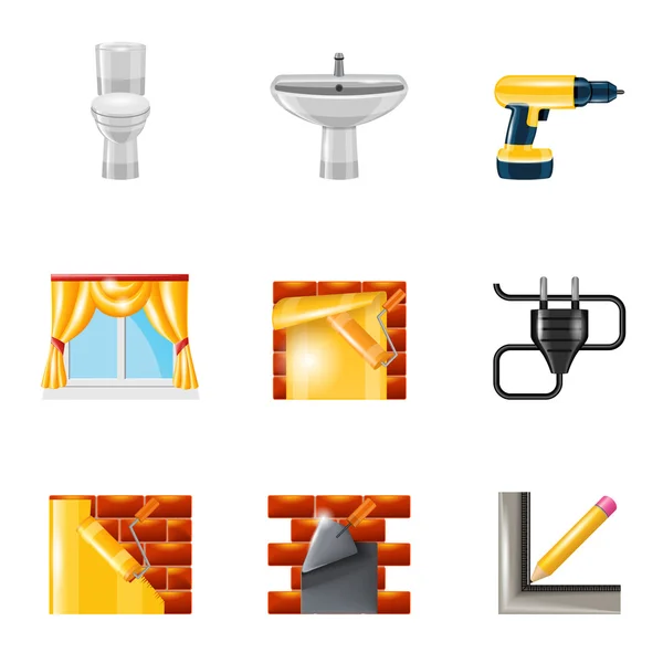 Home repair icons realistic — Stock Vector